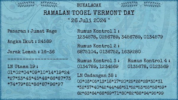 Prediksi Vermont Day